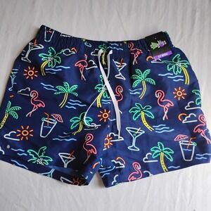 Chubbies Shorts Medium Neon Lights 5.5 Swim Trunks Mesh Lined Beach New